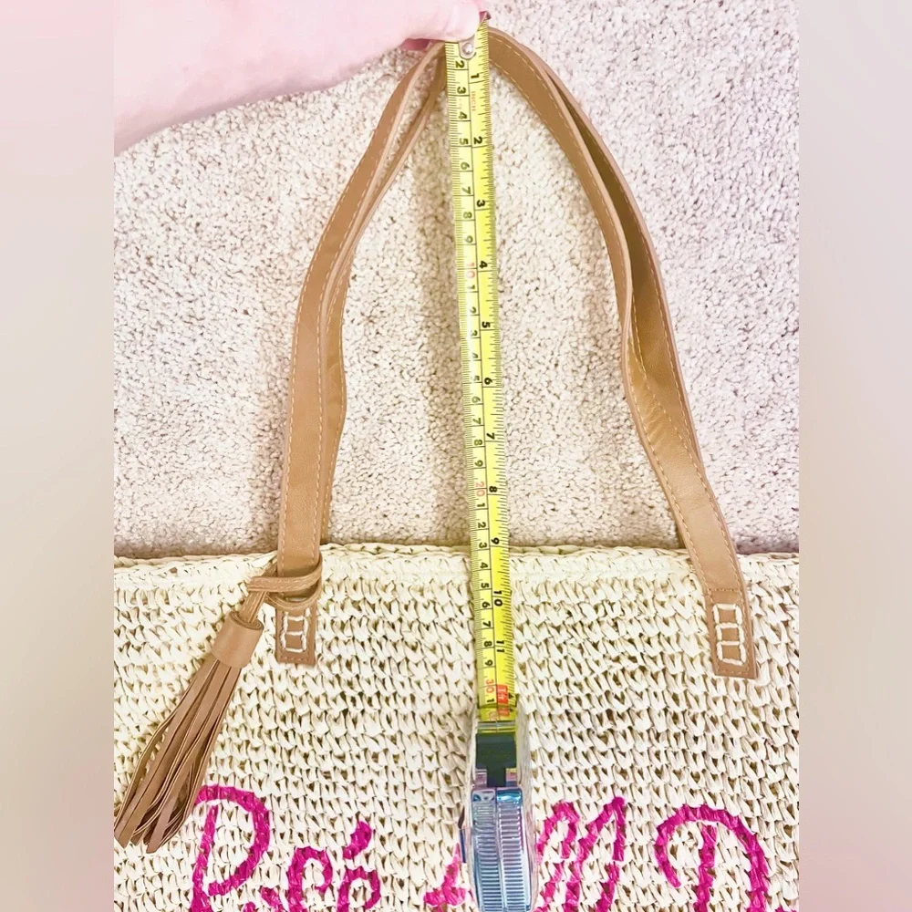 “ROSÉ ALL DAY” WOVEN BEACH TOTE 🏖️🥂👜🍾🛍️ (14”Tall x 19.5”Wide)*BRAND NEW!🎁*